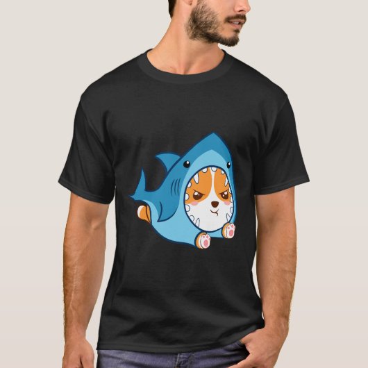 かわいいコーギーサメ Tシャツ (正面)