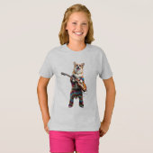 かわいいコーギーロックスターキッズTシャツ Tシャツ (正面フル)