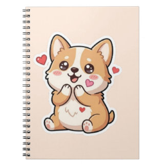 "かわいいコーギー仔犬ノート" ノートブック
