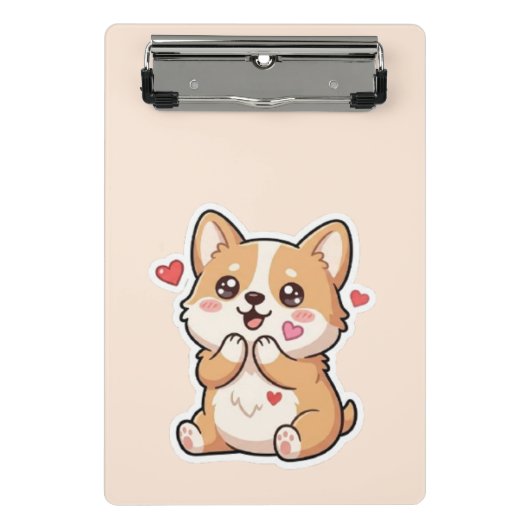 かわいいコーギー仔犬ミニクリップボード ミニクリップボード (正面)