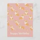 かわいいコーギー柄の誕生日プレゼント 犬好きのためのデザイン ポストカード (正面)