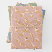 かわいいコーギー柄の誕生日プレゼント 犬好きのためのデザイン ラッピングペーパーシート (インサイチュ)