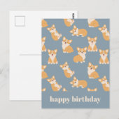 かわいいコーギー柄の誕生日プレゼント 犬好きのための ポストカード (正面/裏面)