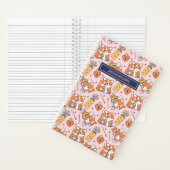 かわいいコーギー犬のパターン カップィドの弓と矢 ハート ノートブック