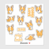 かわいいコーギー犬ステッカーセット シール (シート)