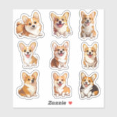 かわいいコーギー犬ステッカーセット シール (シート)