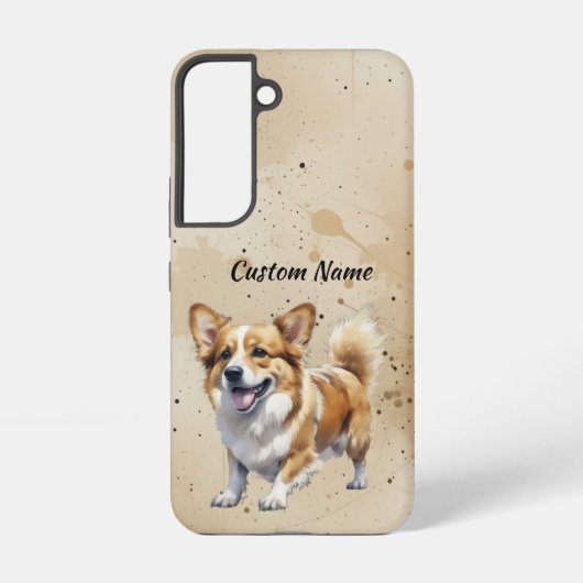 かわいいコーギー犬ペットカスタムネーム SAMSUNG GALAXYケース (裏面)