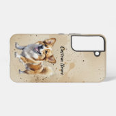 かわいいコーギー犬ペットカスタムネーム SAMSUNG GALAXYケース (裏面横)