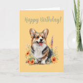かわいいコーギー犬好きの誕生日カード カード (正面)