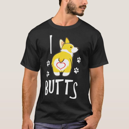 かわいいコーギー犬愛してる コーギーのお尻が好きな人のための名言 Tシャツ (正面)