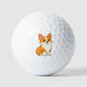 かわいいコーギー犬 ゴルフボール (正面)