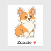 かわいいコーギー犬 シール (シート)