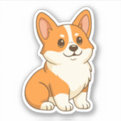 かわいいコーギー犬 シール (正面)