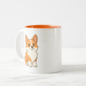 かわいいコーギー犬 ツートーンマグカップ (正面左)