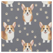かわいいコーギー犬 ファブリック (クローズアップ)