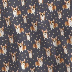 かわいいコーギー犬 ファブリック