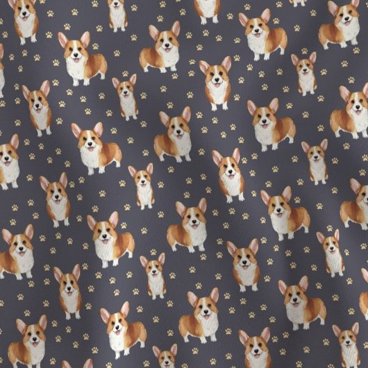 かわいいコーギー犬 ファブリック
