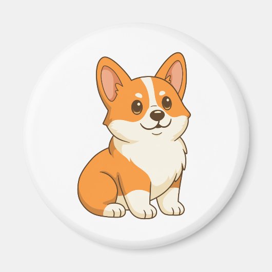 かわいいコーギー犬 マグネット (正面)
