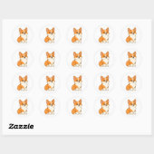 かわいいコーギー犬 ラウンドシール (シート)