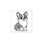 かわいいコーギー犬 1x1 ラバースタンプ (インプリント)