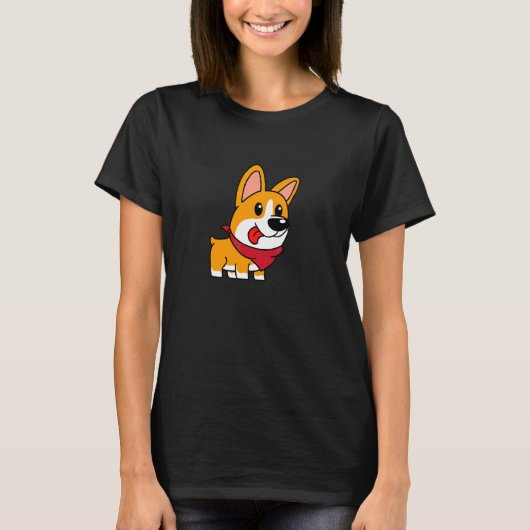 かわいいコーギー コーギー犬 2 Tシャツ (正面)