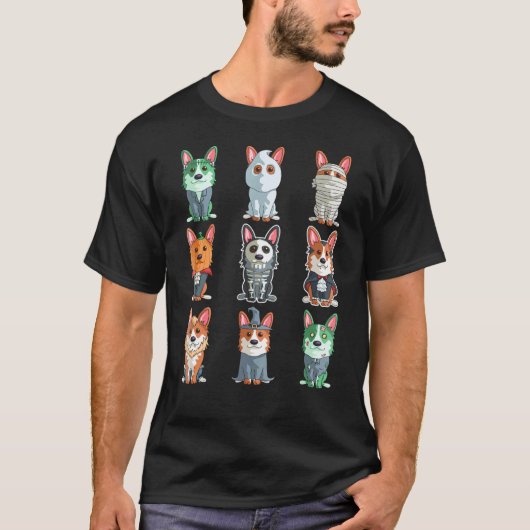 かわいいコーギー ハロウィン ハロウィンTシャツ Tシャツ (正面)