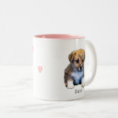 かわいいコーギー 子犬とハート ツートーンマグカップ (正面右)