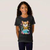 かわいいコーギー 海の王様 カートゥーン | かわいい海の犬 Tシャツ (正面フル)