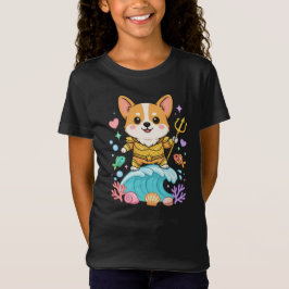 かわいいコーギー 海の王様 カートゥーン | かわいい海の犬 Tシャツ