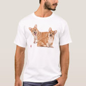 かわいいコーギ二匹 Tシャツ (正面)