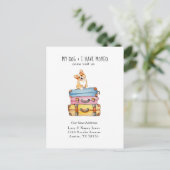 かわいいコーギ引越し案内はがき ポストカード (スタンド正面)