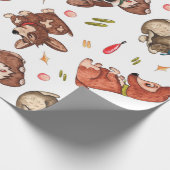 かわいいコーギ水彩ギフトラップ ラッピングペーパー (角)