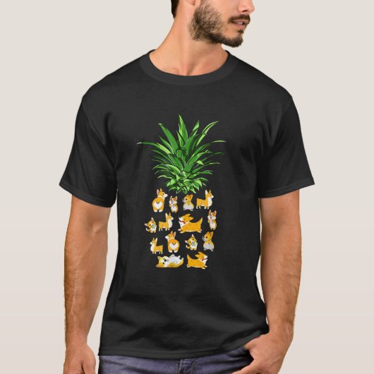 かわいいコージパイナップルおもしろいピーチかわいい夏 Tシャツ (正面)