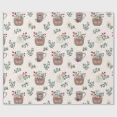 かわいいコージーなクリスマス ラッピングペーパー (フラット)