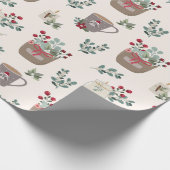 かわいいコージーなクリスマス ラッピングペーパー (角)