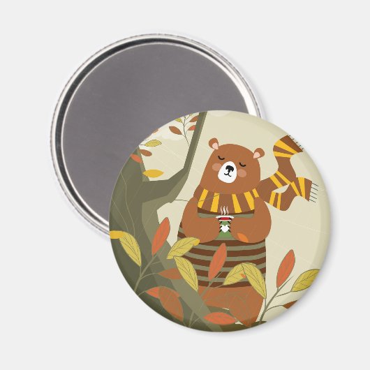 かわいいコージーベア マグネット (正面/裏面)