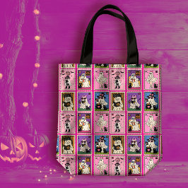 かわいいコージー幽霊と猫の郵便料金パターン トートバッグ