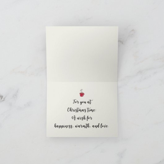 かわいいコーヒーでシーズンの挨拶状クリスマスカード シーズンカード (内部)