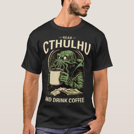 かわいいコーヒーとクトゥルフ Tシャツ (正面)