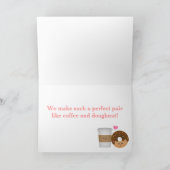 かわいいコーヒーとドーナツのラブ、完璧なペア カード (内部)