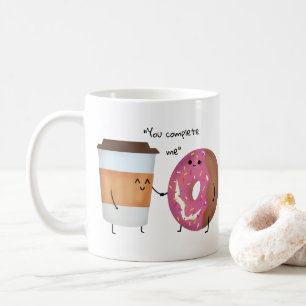 かわいいコーヒーとドーナツの完璧なカップル コーヒーマグカップ