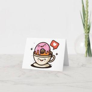 かわいいコーヒーとドーナツ愛 カード