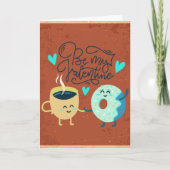 かわいいコーヒーとドーナツ、私のバレンタインになって シーズンカード (正面)