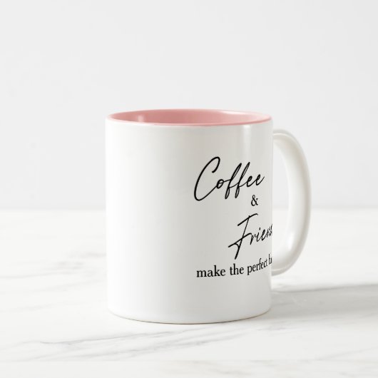 かわいいコーヒーとフレンズ完璧なブレンド引用文 ツートーンマグカップ (正面右)