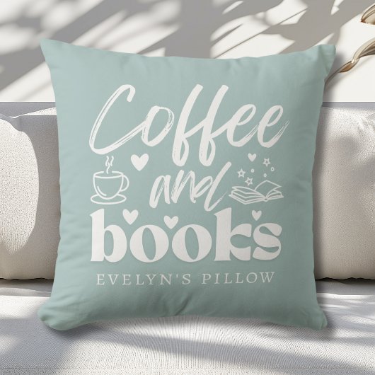 かわいいコーヒーとブックラバーカスタムズ クッション
