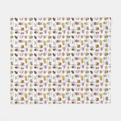 かわいいコーヒーと心地よいの食べ物のパタ図解入りの、写真付きのーン フリースブランケット (正面(横))