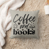 かわいいコーヒーと本好きのギフト クッション (ブランケット)
