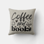 かわいいコーヒーと本好きのギフト クッション (裏面)