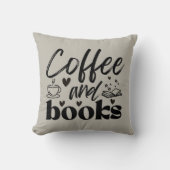 かわいいコーヒーと本好きのギフト クッション (正面)