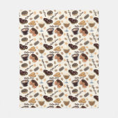 かわいいコーヒーと甘い愛好家のパターン毛布 フリースブランケット (正面)